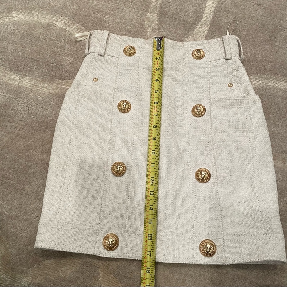 NWOT Balmain Button Front Mini Skirt - Picture 12 of 14